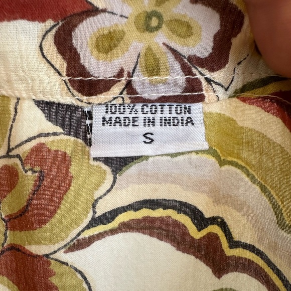 🌴 East Indies Cotton Kurti Tunic Top, Size S - Picture 2 of 9